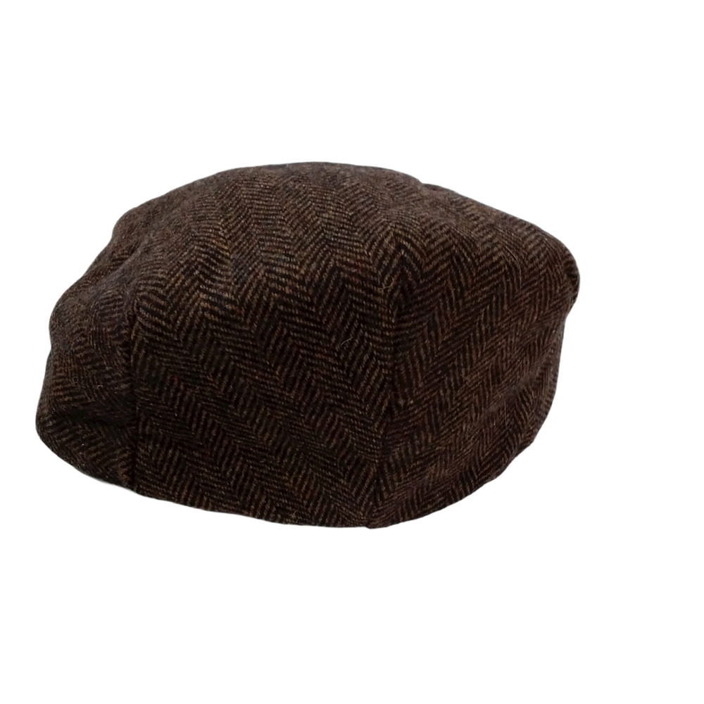 Headchange Brown Tweed Wool Page Boy Cap Large - Picture 2 of 3